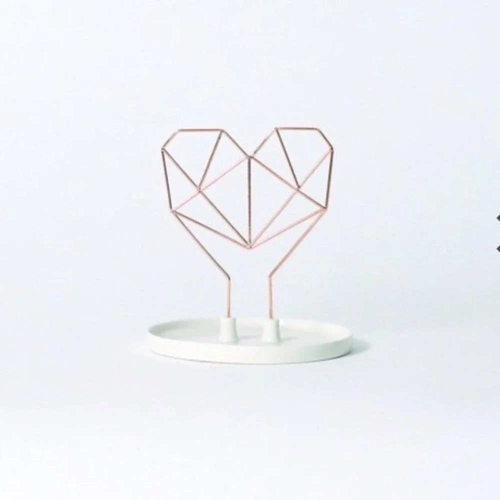 Imm Coxet Porcelain Wire Heart Jewelry Holder Trinket Dish